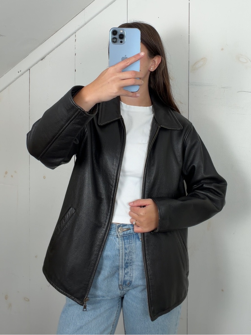 Vintage Eddie Bauer Brown Genuine Leather Stine Jacket Women’s Medium Moto Biker